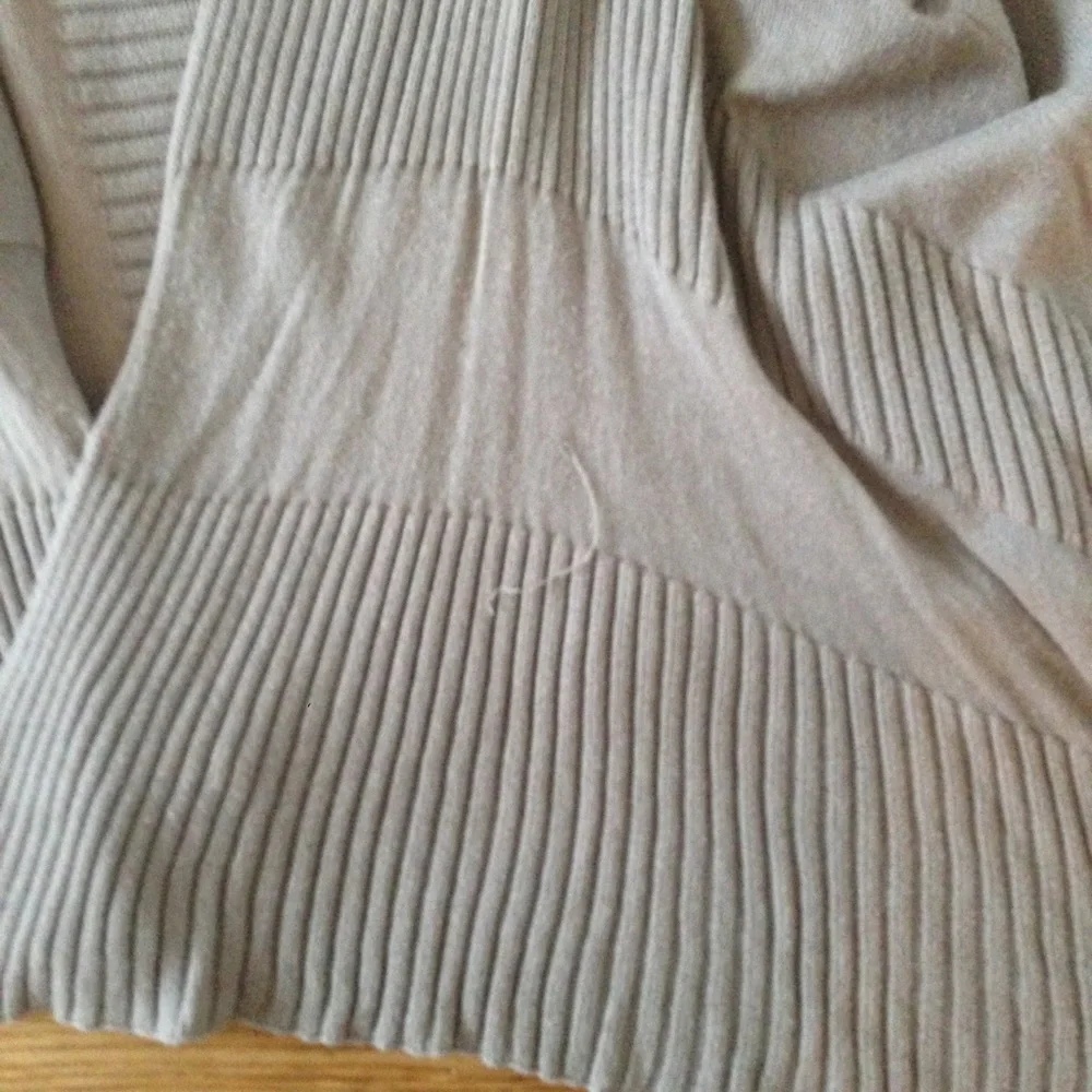 BCBGMaxAzria Open Sheer Stripe Cotton Cardigan in Tan Size Extra Small